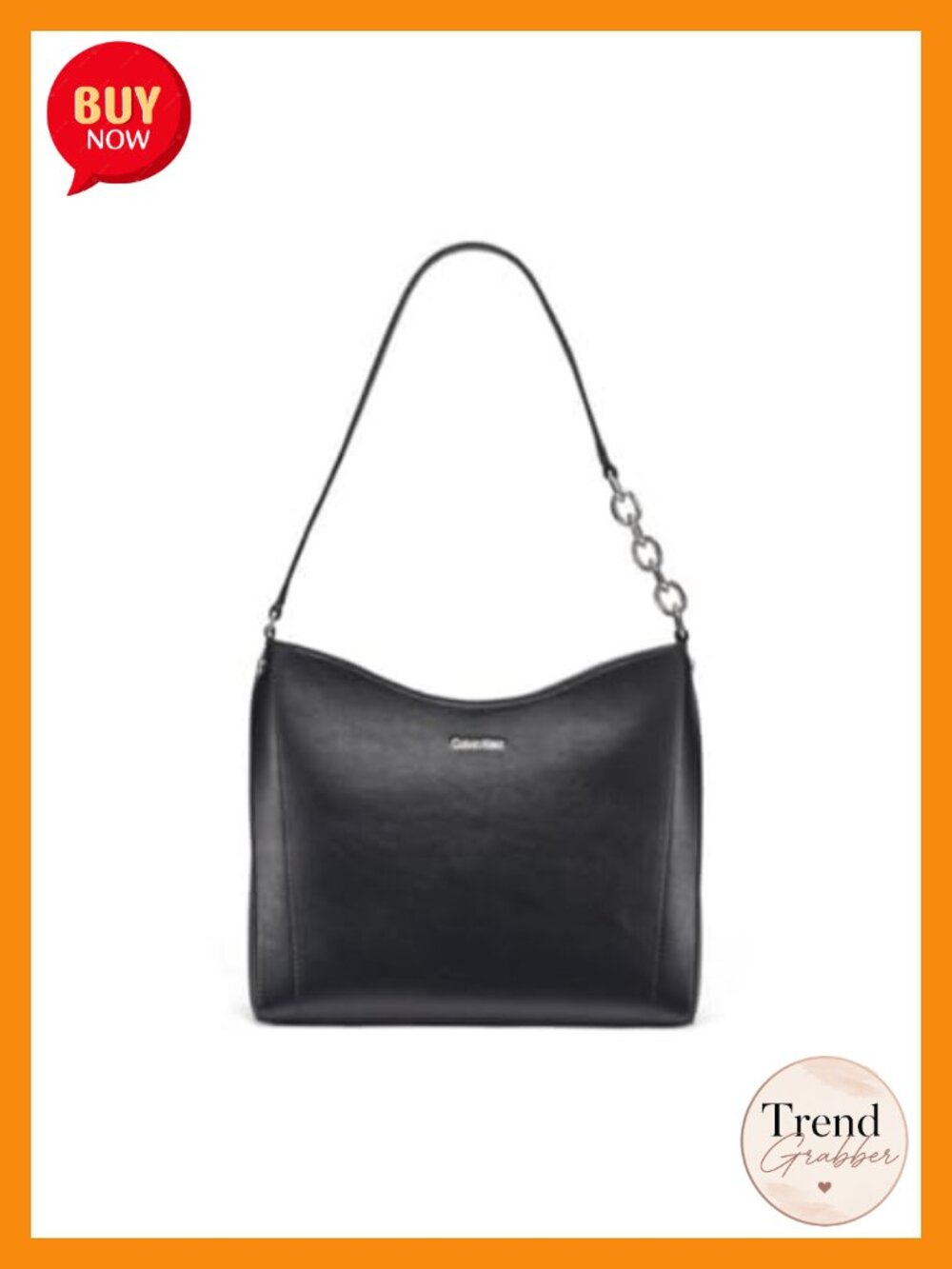 Vegan Leather Chain Hobo Shoulder Bag Zip Pocket
